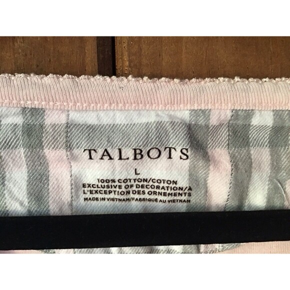 Talbots Top Size L Pink Long Sleeve Round Neck 100% Cotton Casual Classic - Picture 3 of 4